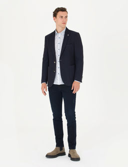 Lacivert Ekstra Slim Fit Blazer Ceket
