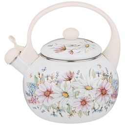 ЧАЙНИК AGNESS ЭМАЛИРОВАННЫЙ СО СВИСТКОМ, СЕРИЯ ДВОРЦОВЫЙ ПАРК2,2Л, ИНДУКЦИОННОЕ ДНО