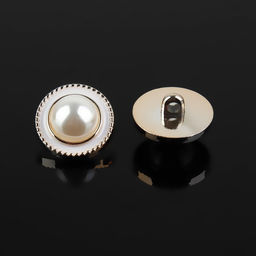 Набор пуговиц на ножке, d = 21.5 мм, 5 шт, цвет жемчужный/золотой