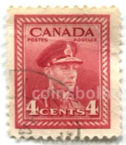 Марка 4 цента Георг VI Канада