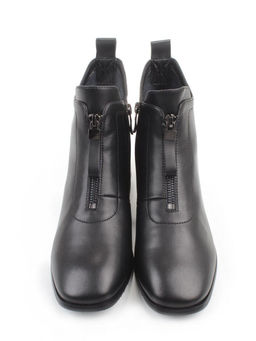 01-M43-16 BLACK Ботинки демисезонные женские (натуральная кожа)