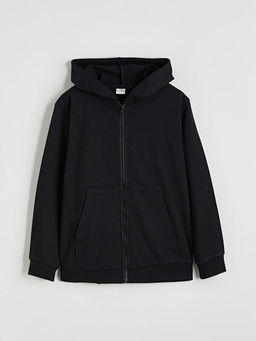 Kap??onlu Erkek ?ocuk Fermuarl? Sweatshirt