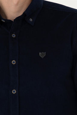 Мужская темно-синяя рубашка с длинным рукавом - U.s. polo assn фото 8