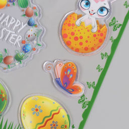 Наклейка на стекло Пасха, силикон, 19.5?19.5 см