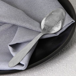 Цена за 3 шт. Ложка чайная с гравировкой Super мужик, на подарочной открытке, 3?14 см