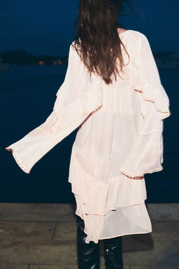 Vestido de gasa con volantes - H&m фото 5