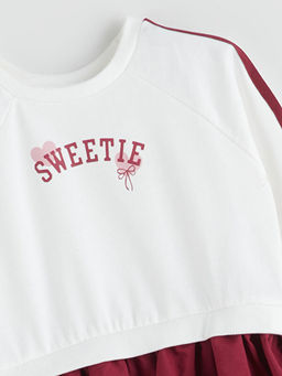 K?z ?ocuk Fiyonklu Sweat Balon Elbise