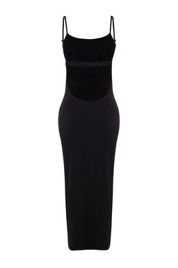 TRENDYOLMILLA Siyah Vucuda Oturan Maxi Orme S?rt Dekolteli Plaj Elbisesi TBESS23EL00116  фото 8