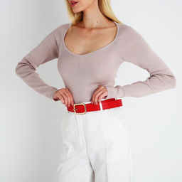 Ремень женский, ширина 3,3 см, пряжка металл, цвет красный - Simaland фото 3