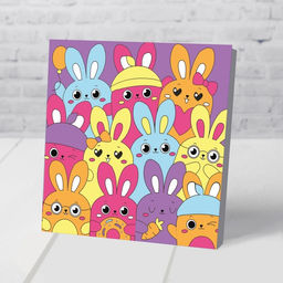 Картина по номерам на подставке Милые зайчата 15 15 см - Школа талантов фото 4