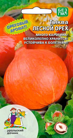 Тыква ЛЕСНОЙ ОРЕХ  Нежный, ореховый аромат! Массой до 2 кг! Хранится до весны!