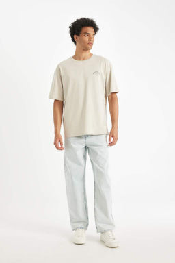 Футболка Comfort Fit с круглым вырезом и короткими рукавами с принтом - Defacto фото 3