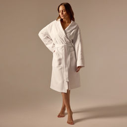 Халат вафельный женский SL HOME: Waffle «Блан де Блан», размер L, хлопок 100%, белый