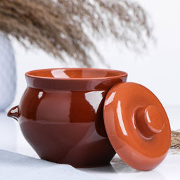 Горшочек для запекания Кунгурская керамика «Стандарт», 650 мл, с ручками, керамика, коричневый