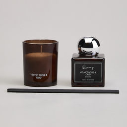 НАБОР АРОМАТИЧЕСКИЙ LUXURY СВЕЧА В СТАКАНЕ 6*7,5 СМ И ДИФФУЗОР 70 МЛ VELVET ROSE&OUD - Lefard фото 3
