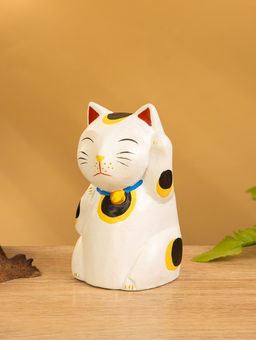 Сувенир «Кошка Неко», 6×6×11 см, дерево, белый