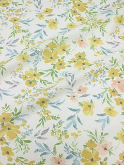 Сатин Лиат - горчичные цветы, (комп), ш.2.35м, хлопок-100%, 110гр/м.кв