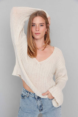 Tas Merserize Gorunumlu Yunlu Genis Kal?p Basic Triko Kazak TWOAW23KZ01844