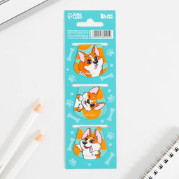 Магнитные закладки на подложке для книг Корги, 3 шт. - Artfox фото 3