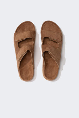 Мужские тапочки из искусственной кожи с двойной окантовкой на плоской подошве - Defacto фото 6