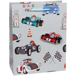 Цена за 12 шт. Пакет подарочный "Машинки" 18*23*8 см, микс