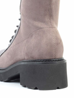 01-M06 GREY Ботинки демисезонные женские высокие (натуральная кожа, велюр, байка) - No name фото 6