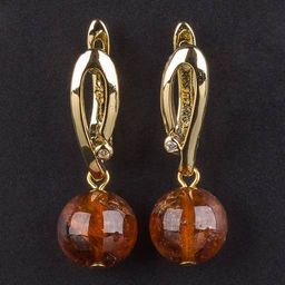 Серьги из камня Гранат "Гессонит"