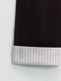 Хлопковые брюки с контрастным отворотом / Zarina фото 8