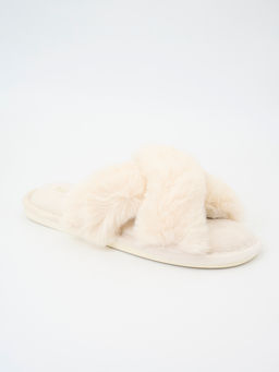 Тапочки домашние Indefini полиэстер кремовый  фото 4