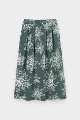 ЕВТ 7013/зеленый,крупные астры юбка жен