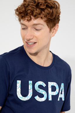 Мужская темно-синяя футболка с круглым вырезом Неожиданная скидка в корзине - U.s. polo assn фото 3