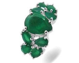 Кольцо из серебра зеленый агат, Алекса