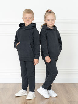 Костюм детский флисовый антрацит 7043г(ш) (104, 56)