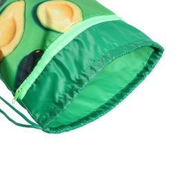 Мешок для обуви с карманом 420 х 340 мм, Calligrata МСО-7С, (мягкий полиэстер, плотность 210D), Ежик с Авокадо зеленое  фото 4