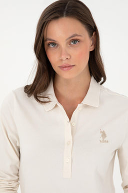 Женский кремовый базовый свитшот Неожиданная скидка в корзине - U.s. polo assn фото 2