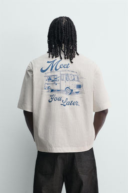 CAMISA RAYAS ESTAMPADO COMBINADO / Blanco - Zara фото 3