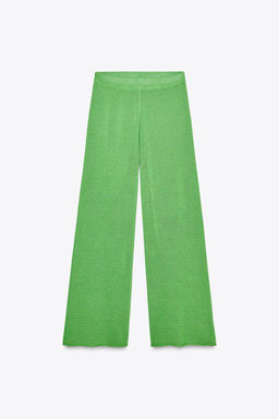 WIDE-LEG KNIT TROUSERS - Zara фото 6