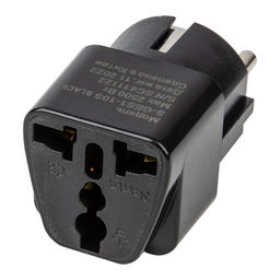 S-GES1-10S BLACK Переходник сетевой, 10А, 2500Вт, с заземлением. Черный. ТМ Uniel