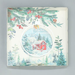 Цена за 5 шт. Коробка для кондитерских изделий с PVC крышкой «Зима», 15 х 15 х 3 см