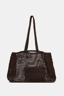 BOLSO MAXI SHOPPER TRENZADO / Marr?n - Zara фото 2