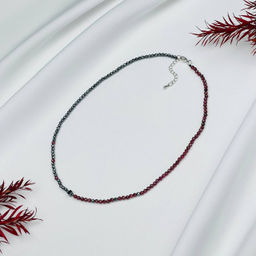 Колье из Граната и Гематита 42 см +