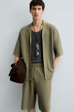 TEXTURED KNITTED BERMUDA SHORTS - Zara фото 5