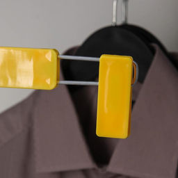 Цена за 2 шт. Плечики для брюк и юбок с зажимами, 23×13 см, жёлтые