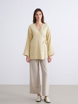 Kruvaze Yaka Dokulu Kad?n Kimono