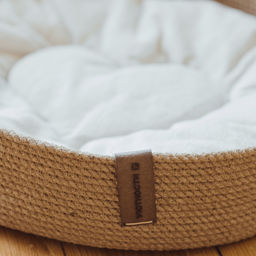 Корзина-лежанка для животных из джута d-40см с ушками - Уютности фото 15