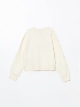 Bisiklet Yaka K?z ?ocuk Kal?n Crop Sweatshirt - Waikiki фото 3