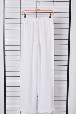 TRENDYOLMILLA Beyaz Keten Gorunumlu Wide Leg/Genis Paca Dokuma Pantolon TWOSS25PL00020  фото 8