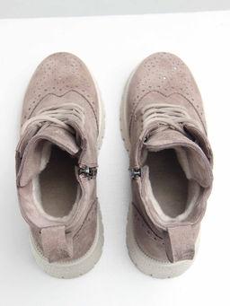 Ботинки 338.1541be. капучино замша/Байка