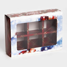 Коробка под 6 конфет «С Новым годом!», 13.5×9.5×3.5 см