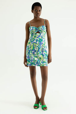 Приталенное платье с цветочным принтом - Incity фото 2